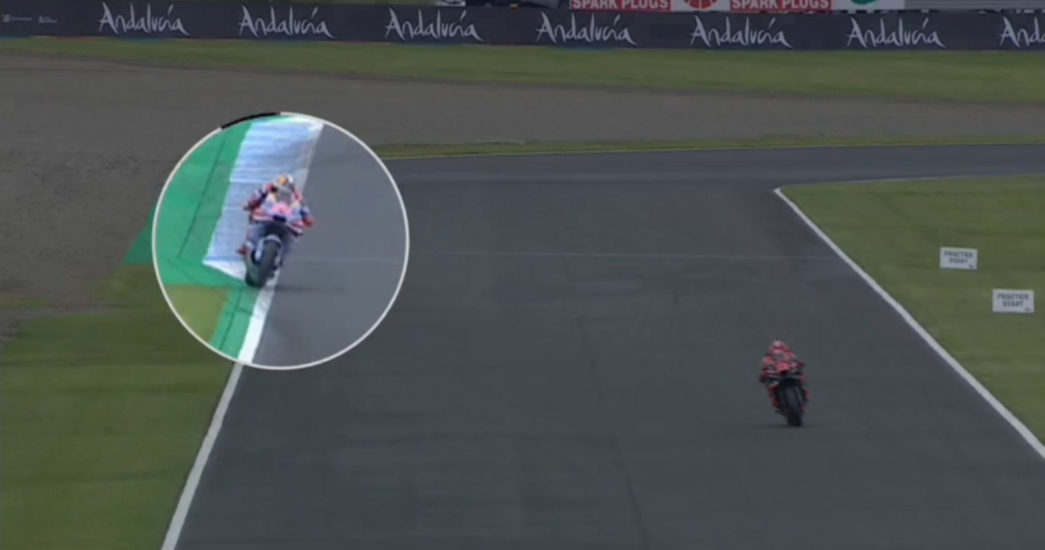 Video Marc M Rquez S Controversial Touch On The Green Part Of The