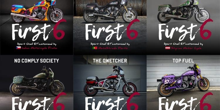 Indian Motorcycle celebrou conjunto «First 6», customs da nova Sport Chief RT (e uma é portuguesa)