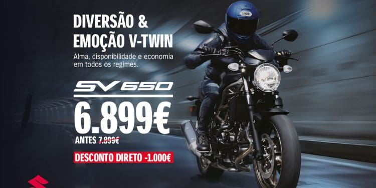 Suzuki com campanha promocional para a SV650, em desconto direto de 1000€