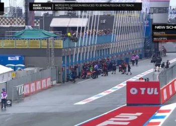 Mau tempo atrasou consideravelmente arranque do FP1 do Moto2 em Assen mas já há «luz verde»; FP1 do MotoGP adiado para as 10h35
