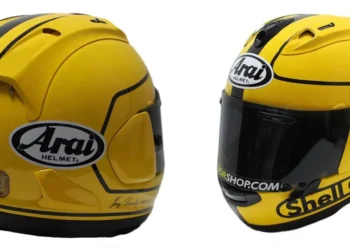 Capacete especial da Arai homenageia Joey Dunlop lenda do Isle of Man TT da Ilha de Man, e tem também ação e intuito solidário