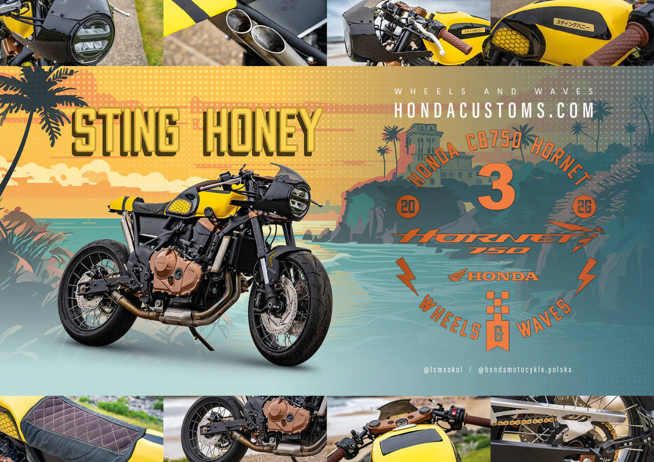 Uma das CB750 Hornet preparadas a concurso no Honda Customs 2026; não é necessariamente a Mugen.