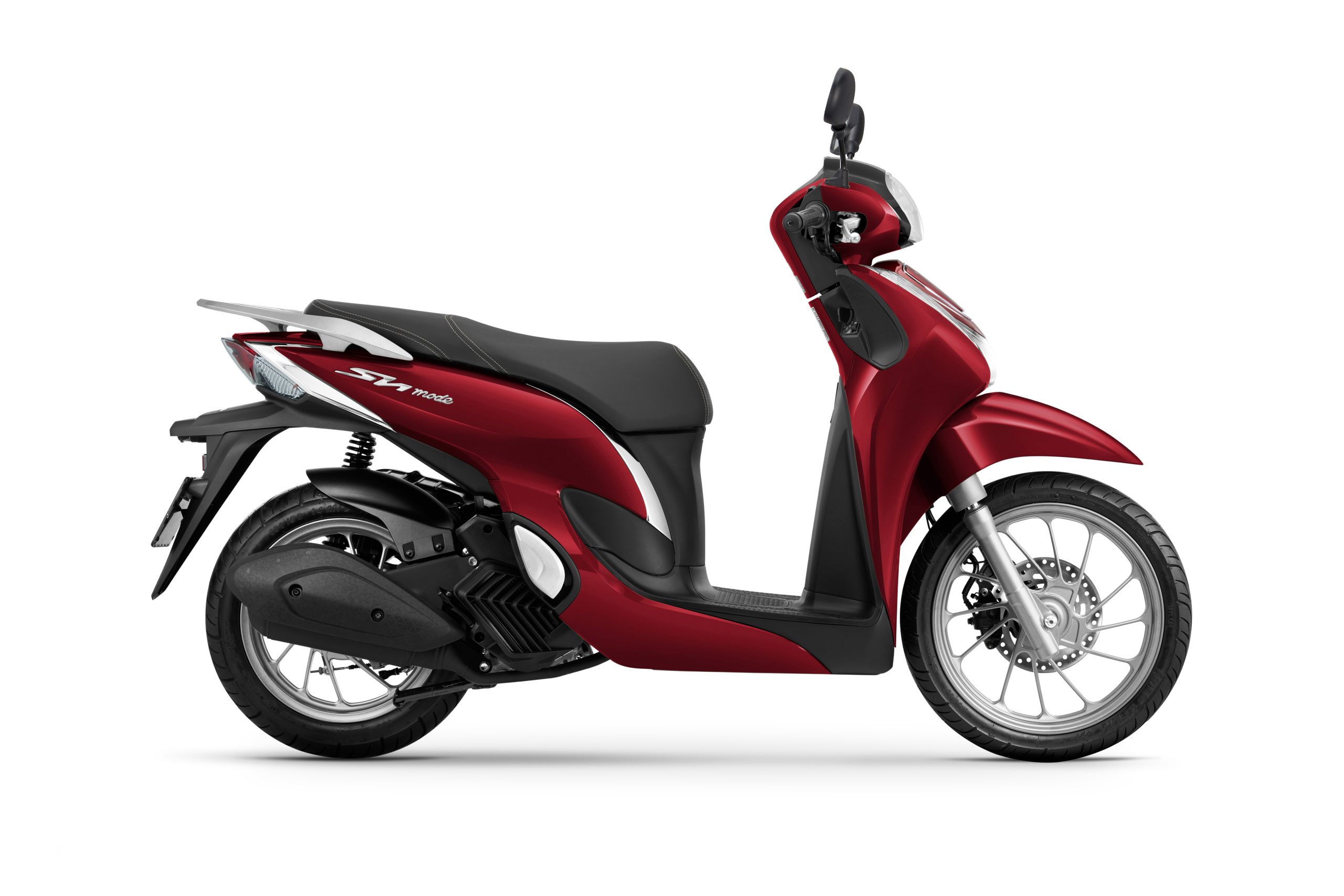 A scooter em Candy Luster Red, cor que se mantém na gama