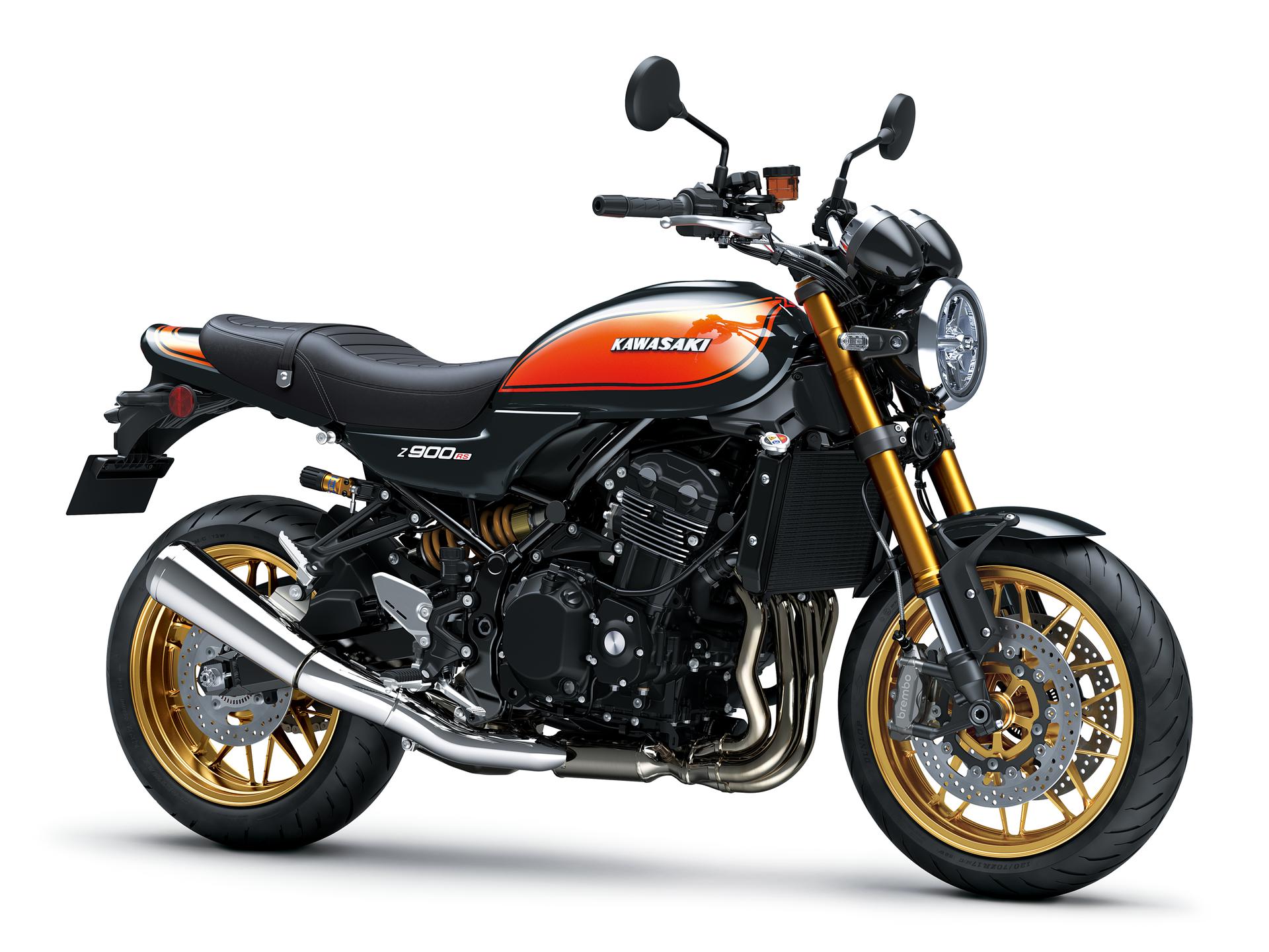 Na imagem, a Z900RS SE 2027 em Metallic Spark Black, a versão mais equipada da gama.