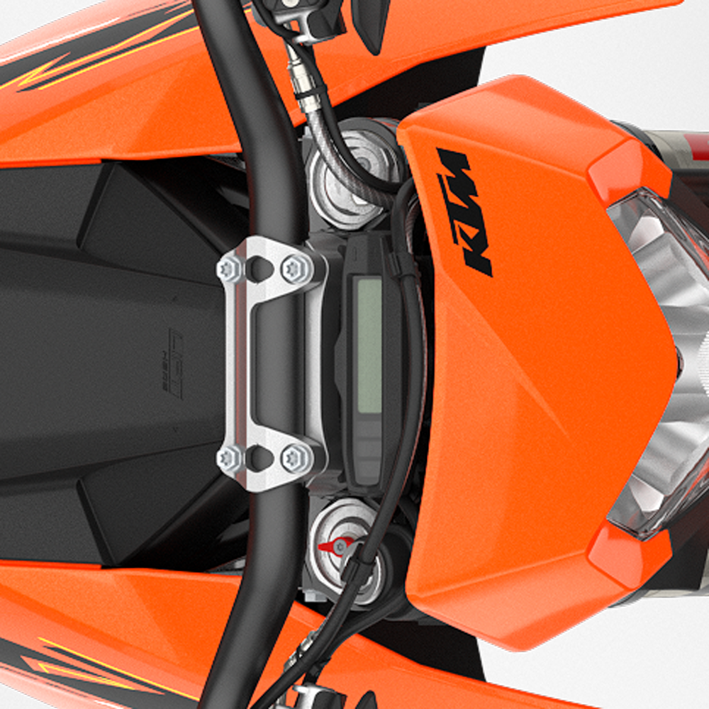 O painel LCD da Freeride E, o mesmo da gama EXC de enduro