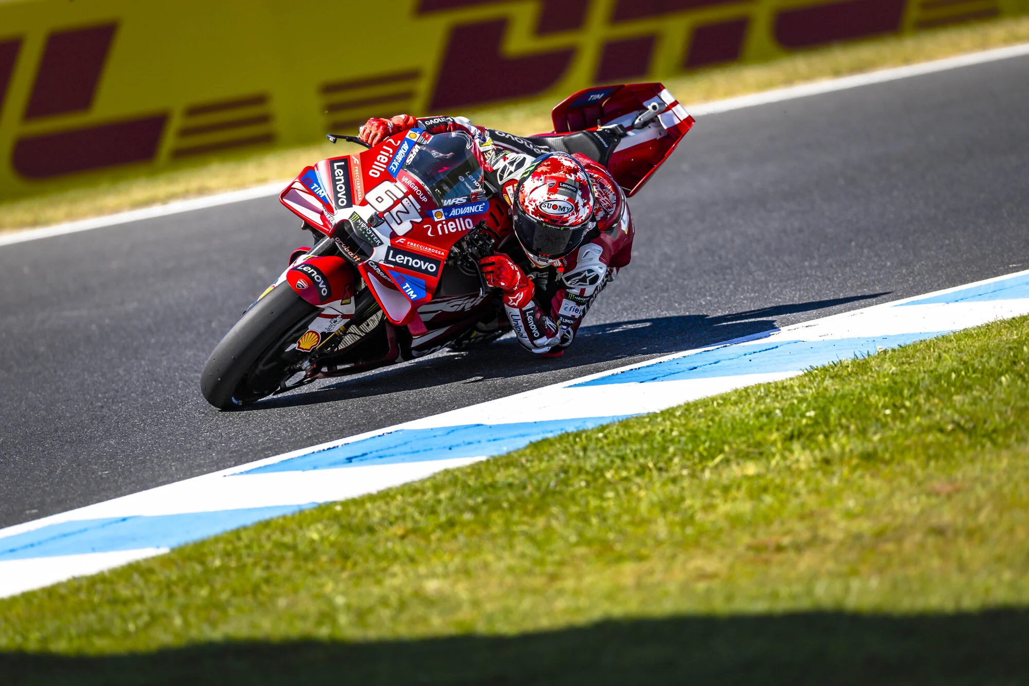 Ducati Desmosedici GP26 da equipa Ducati Lenovo Team em Phillip Island. A imagem não mostra o conjunto aerodinâmico usado em Austin; a fonte não identifica o piloto.