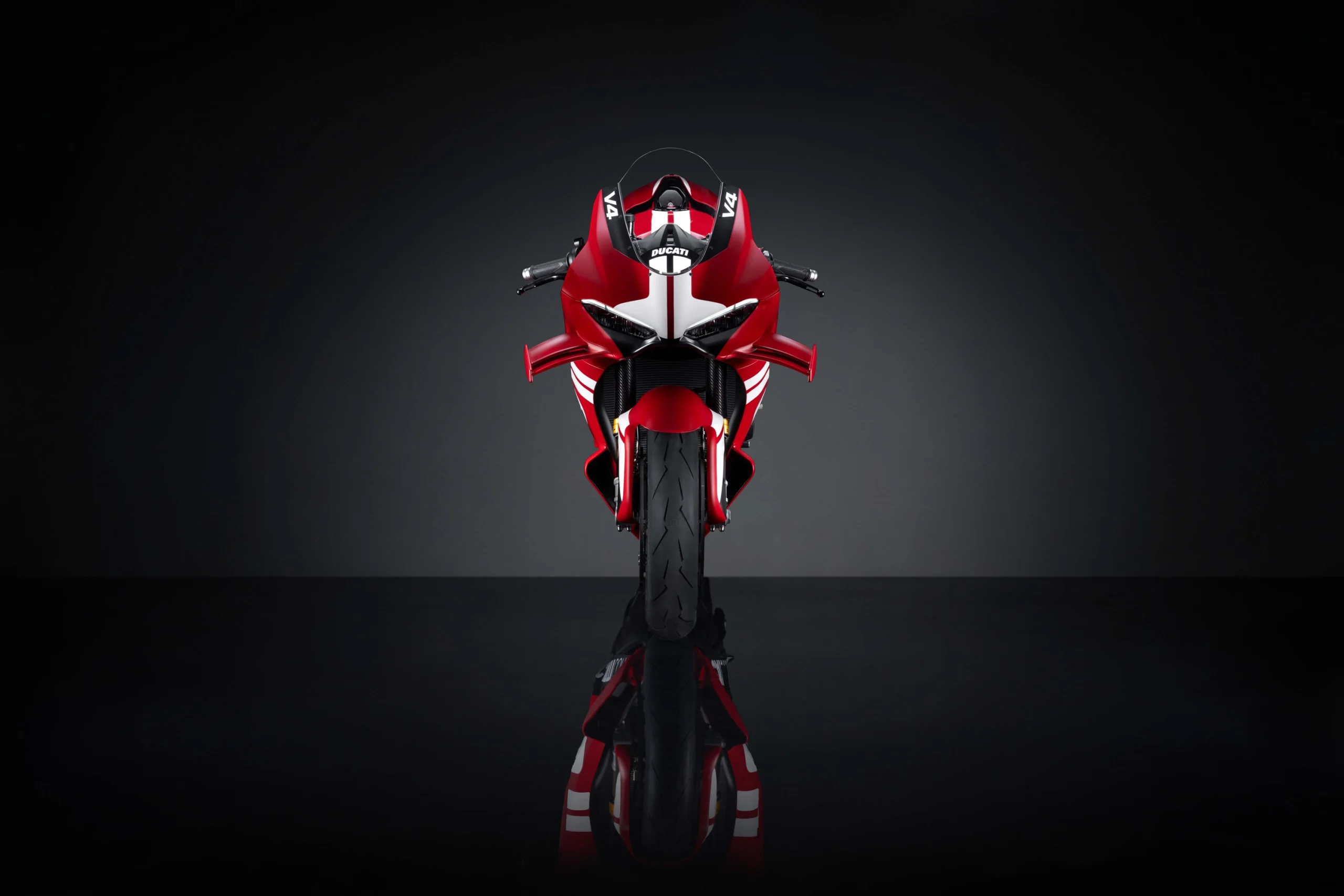 A Ducati Superleggera V4 Centenario, numa fotografia oficial da galeria do modelo.