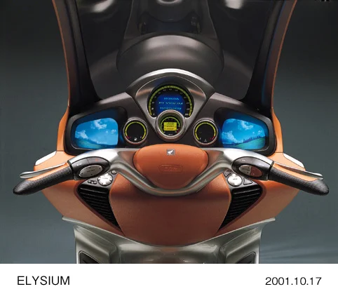 Honda Elysium de 2001, vista do painel de instrumentos.
