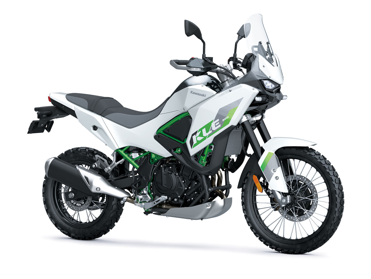 A Kawasaki KLE500 de 2026, numa imagem da galeria oficial da Kawasaki.