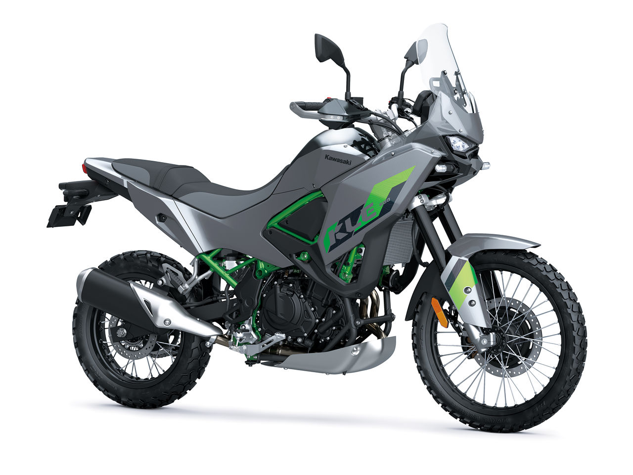 A Kawasaki KLE500 de 2026, numa imagem da galeria oficial da Kawasaki.