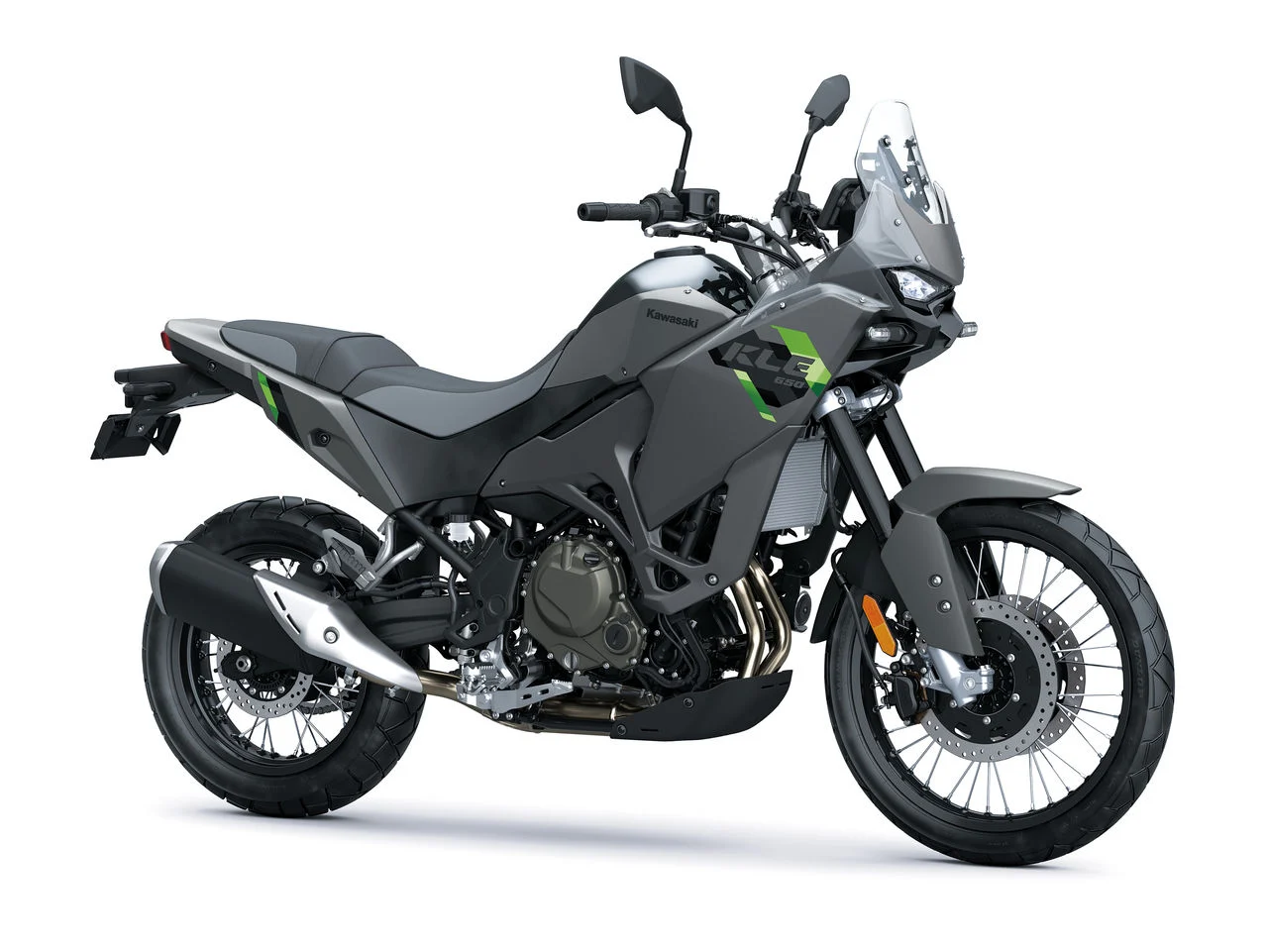 Na imagem, o Kawasaki KLE650, numa fotografia oficial da Kawasaki.