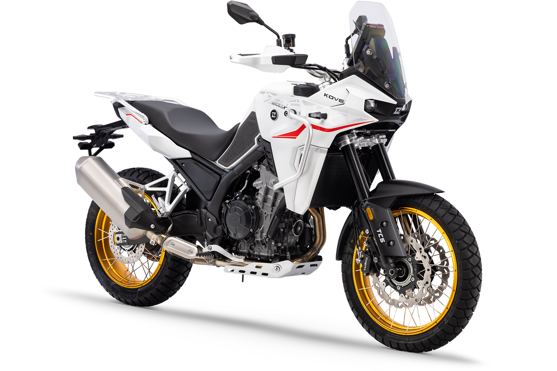 A Kove 800X GT na cor branca, numa imagem de catálogo da página oficial do modelo em Portugal.