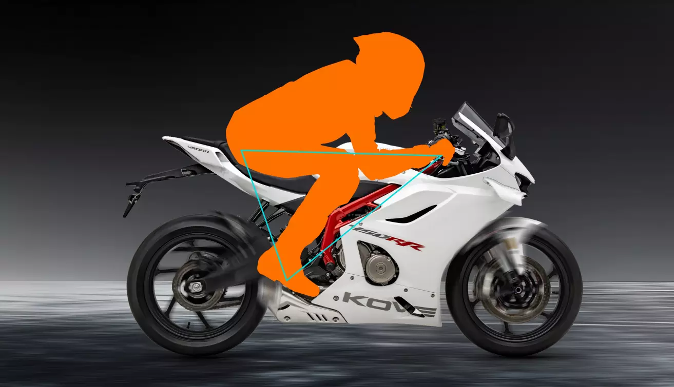 A Kove 450RR, um dos exemplos de moto desportiva referidos no guia.