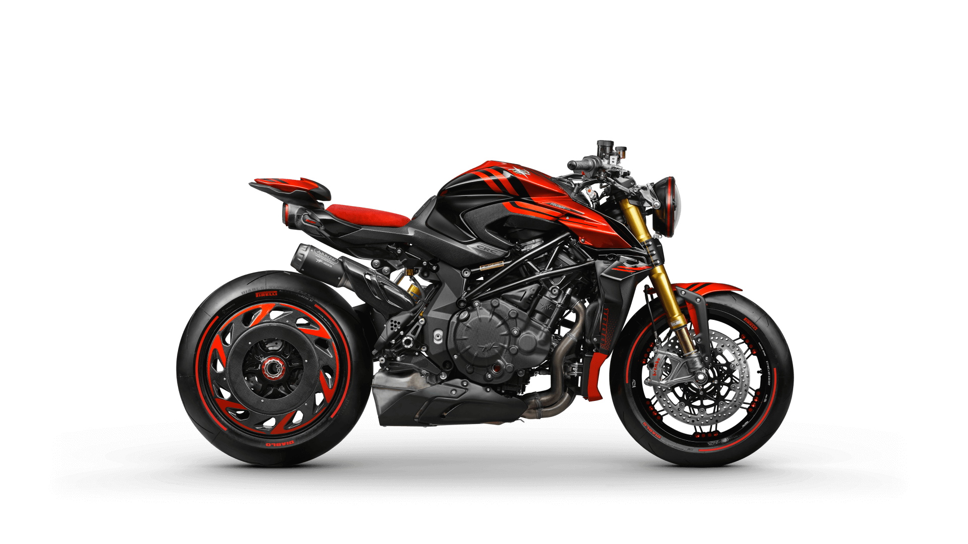 Na imagem, um modelo da MV Agusta, numa fotografia oficial.