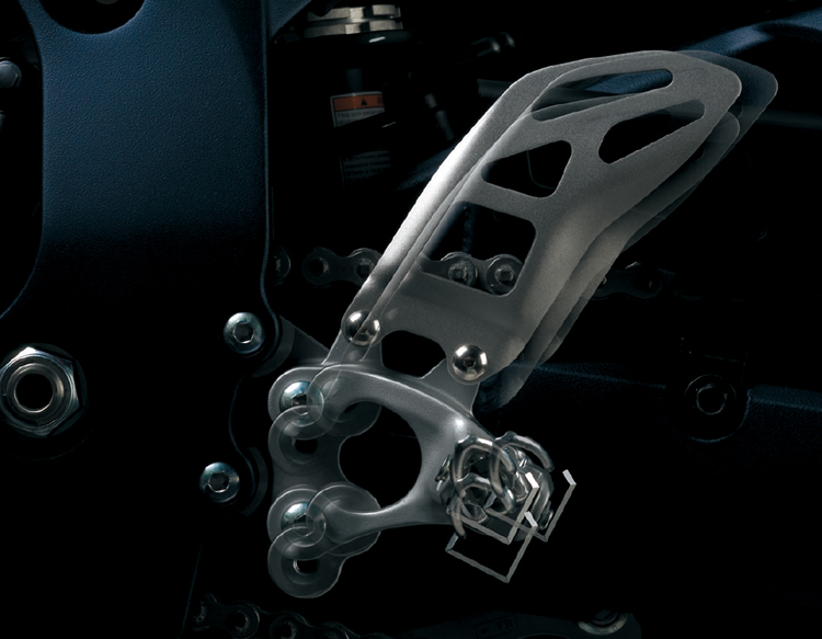 A Suzuki GSX-R750 de 2027, numa fotografia de detalhe da galeria oficial.