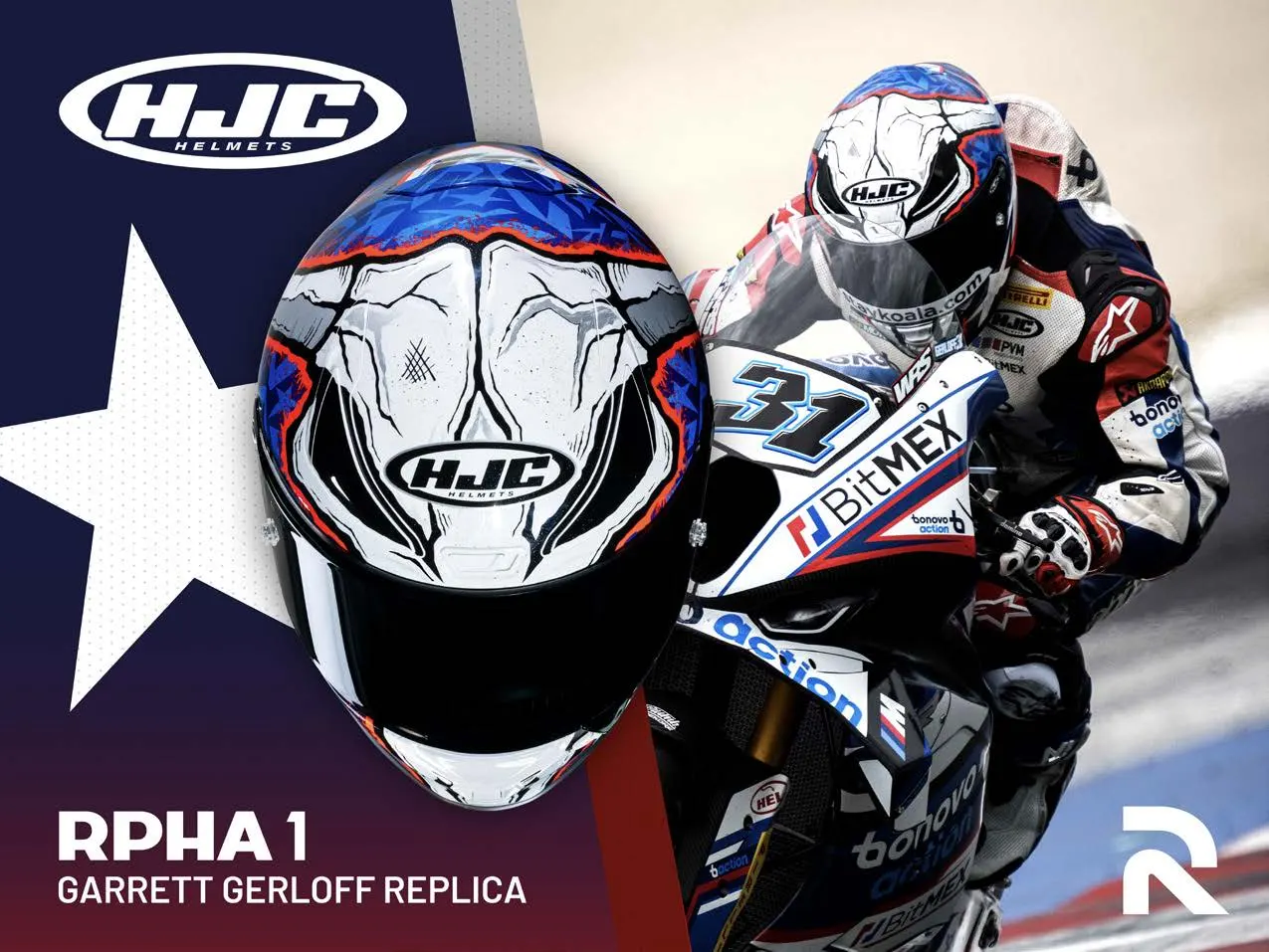 Inspirado em Garrett Gerloff: HJC lança capacete RPHA 1 Replica