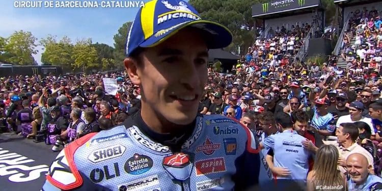 ‘É inacreditável, não esperava; parece que parti a aerodinâmica na curva 2 e a moto funcionou melhor’ – Marc Márquez