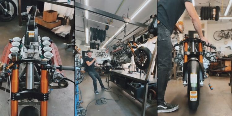 Motor de Ferrari F355 numa moto? Alguém está a tentar algo verdadeiramente único