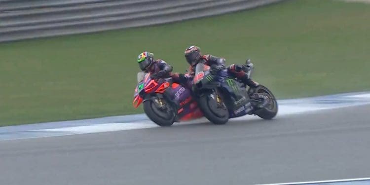 Quartararo comenta ‘ataque suicida’ de Morbidelli e que levou à sua queda: ‘Foi otimista demais, bastava esperar e ultrapassava depois’